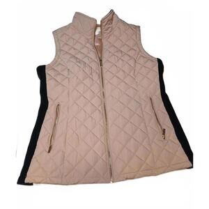 Calvin Klein Quilted Sleeveless Vest with Black Side Panels